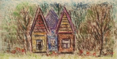 Drawing titled "Small Village" by Larissa Lukaneva, Original Artwork