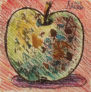 Drawing titled "Apple" by Larissa Lukaneva, Original Artwork