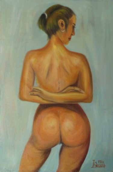 Painting titled "Nude" by Larissa Lukaneva, Original Artwork, Oil