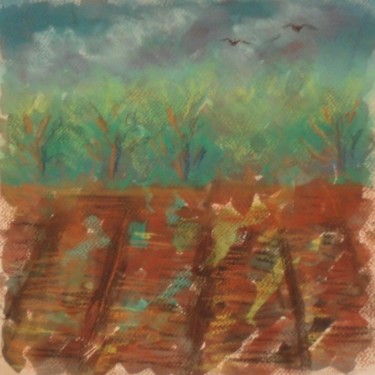 Рисунок под названием "Field" - Larissa Lukaneva, Подлинное произведение искусства