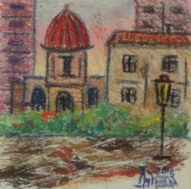 Drawing titled "Old Side-Street" by Larissa Lukaneva, Original Artwork, Other