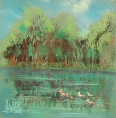 Рисунок под названием "Lake Birds" - Larissa Lukaneva, Подлинное произведение искусства, Другой