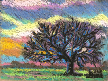Dibujo titulada "Sleeping Tree" por Larissa Lukaneva, Obra de arte original, Otro