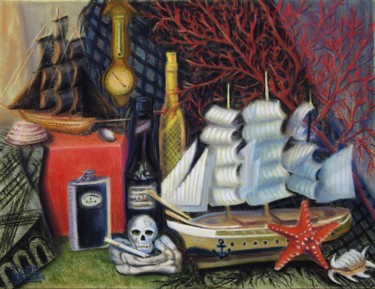 Desenho intitulada "Натюрморт моряка" por Larissa Lukaneva, Obras de arte originais, Pastel