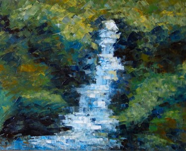 Картина под названием "Водопадик" - Larissa Lukaneva, Подлинное произведение искусства, Масло