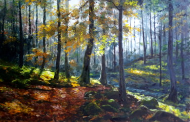 Schilderij getiteld "Autumn morning / Ma…" door Attila Endrey-Nagy, Origineel Kunstwerk, Olie