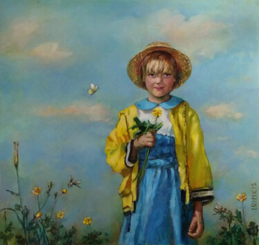 Painting titled "IN THE MEADOW" by Ilgonis Rinkis, Original Artwork, Oil