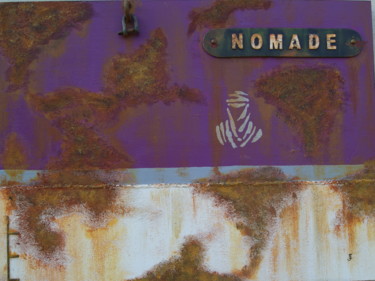 Painting titled "chalutier "nomade"" by Jacques Engleraud, Original Artwork, Acrylic Mounted on Wood Panel