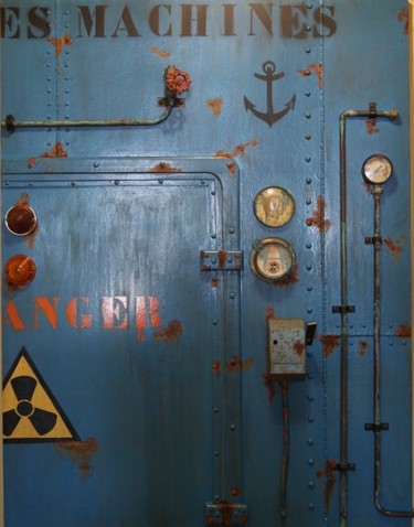Malerei mit dem Titel "salle des machines…" von Jacques Engleraud, Original-Kunstwerk, Öl
