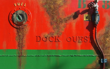 Картина под названием "DOCK OUEST" - Jacques Engleraud, Подлинное произведение искусства, лак Установлен на Деревянная рама…