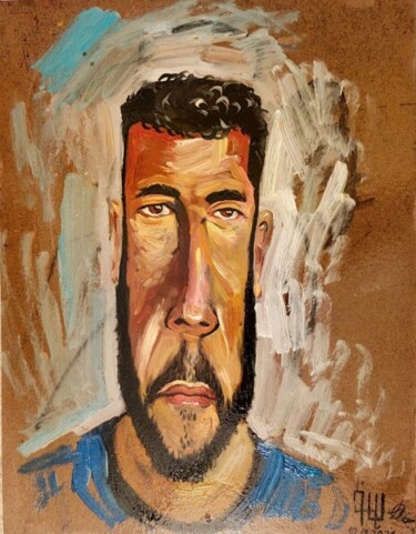 Painting titled "selfi portrait" by Engo, Original Artwork, Oil