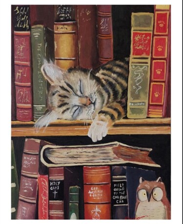 Pittura intitolato "Cat's life" da Engo, Opera d'arte originale, Olio