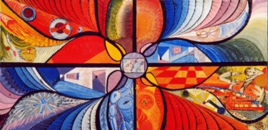 Schilderij getiteld "La Madre" door Luca Geremia Russo Multiverse Maze Art, Origineel Kunstwerk, Acryl Gemonteerd op Frame v…