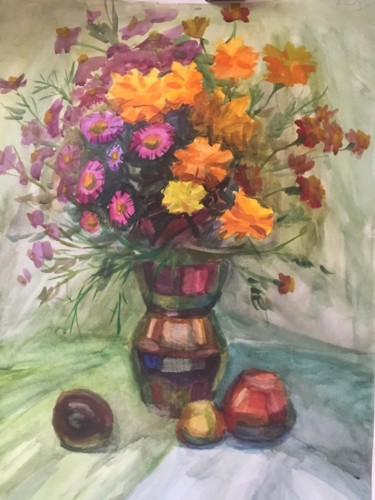 Картина под названием "Spring flowers" - Афина Никополиди, Подлинное произведение искусства