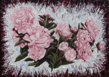 Painting titled "N°257  PIVOINES" by Enio Maccazzola, Original Artwork, Oil