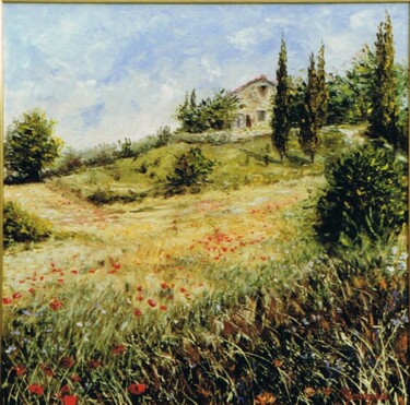 Painting titled "122-les-bles-murs-5…" by Enio Maccazzola, Original Artwork, Oil