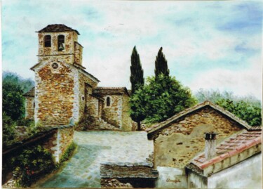 Painting titled "034-peyremale-eglis…" by Enio Maccazzola, Original Artwork, Oil