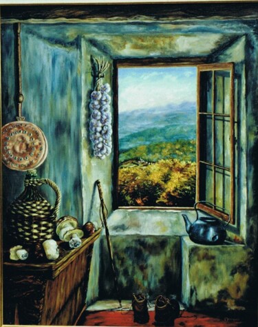 Pintura intitulada "220-lou-finestrou-d…" por Enio Maccazzola, Obras de arte originais, Óleo