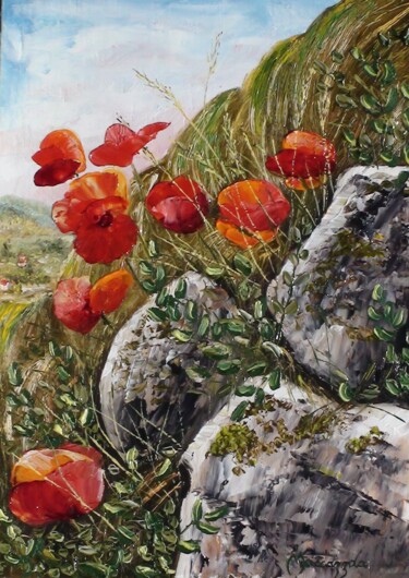 Painting titled "281-trois-rochers.j…" by Enio Maccazzola, Original Artwork, Oil