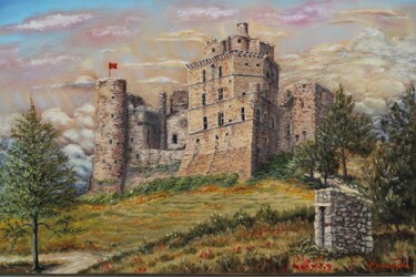 Painting titled "N°276 CHÂTEAU DE PO…" by Enio Maccazzola, Original Artwork, Oil Mounted on Wood Stretcher frame