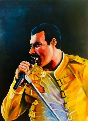 Peinture intitulée "Freddie Mercury" par Enio Souza Secchi, Œuvre d'art originale, Huile