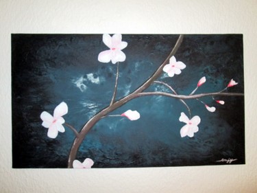 Painting titled "Branche de Cerisier" by Enjy, Original Artwork, Acrylic