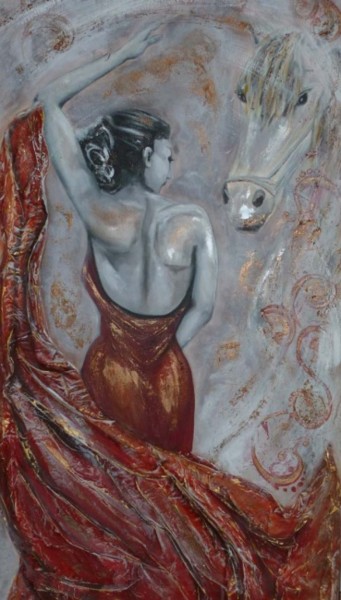 Peinture intitulée "La danseuse et son…" par Muriel Vic, Œuvre d'art originale