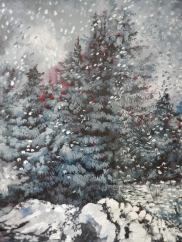 Painting titled "nevicata.jpg" by Ennio Bastiani, Original Artwork