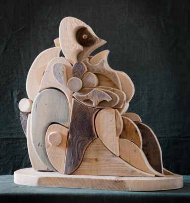 Sculpture intitulée "madre-terra-lato-a.…" par Ennio Bastiani, Œuvre d'art originale, Bois