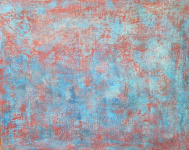 Peinture intitulée "graffito red in blu…" par Ennio, Œuvre d'art originale