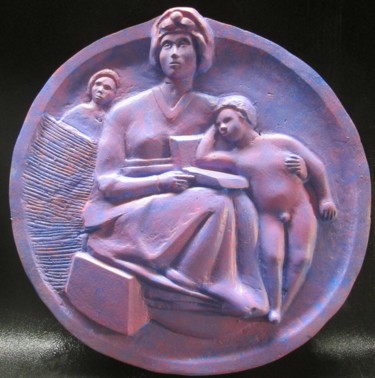 Sculpture titled "Mamma e Marco 279/19" by Ennio, Original Artwork, Terra cotta