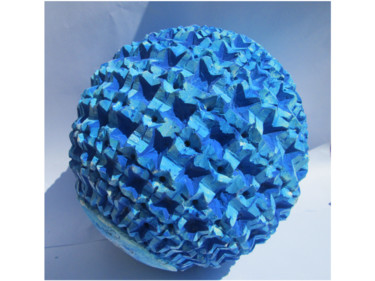 Sculpture titled "hortensia/ blu hidr…" by Ennio, Original Artwork, Plaster
