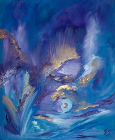Peinture intitulée "Escale sous-marine" par Fiona Caldone, Œuvre d'art originale