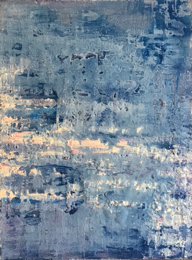 Pittura intitolato "Azul matérico" da Enric Correa, Opera d'arte originale, Smalto