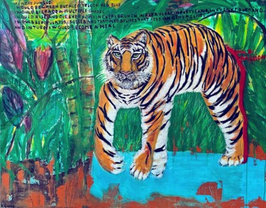Malerei mit dem Titel "If I Were Jungle" von Enrica Badas, Original-Kunstwerk, Acryl Auf Keilrahmen aus Holz montiert
