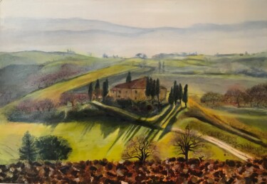 Malerei mit dem Titel "souvenir de la camp…" von Enrica Chieregatti, Original-Kunstwerk, Öl
