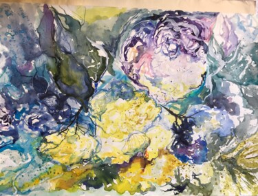 Картина под названием "Fleurs" - Enrica Chieregatti, Подлинное произведение искусства, Акварель