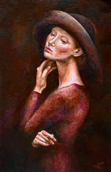 Pintura intitulada "Il Vestito Rosso" por Enrica Toffoli, Obras de arte originais, Acrílico Montado em Outro painel rígido