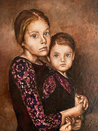 Painting titled "Madre e Figlia" by Enrica Toffoli, Original Artwork, Acrylic