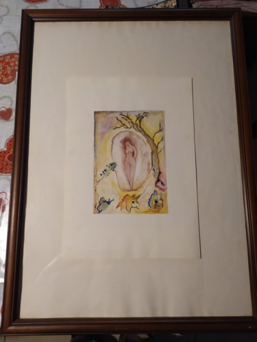 Dibujo titulada "Venere" por Enrico Franceschetti, Obra de arte original, Acuarela