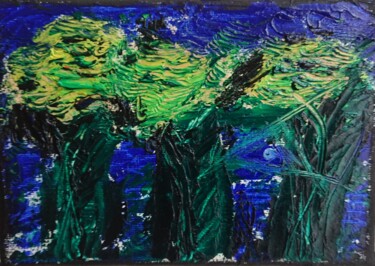 Malerei mit dem Titel "3 Bäume" von Enrico Haack, Original-Kunstwerk, Öl