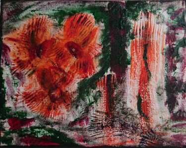 Schilderij getiteld "Blumen" door Enrico Haack, Origineel Kunstwerk, Olie