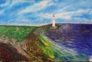 Painting titled "Leuchtturm" by Enrico Haack, Original Artwork, Oil