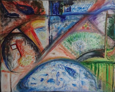Malerei mit dem Titel "Auge" von Enrico Haack, Original-Kunstwerk, Öl