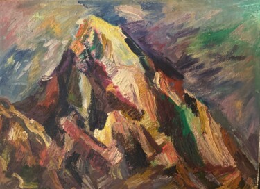 Pittura intitolato "Montagna" da Enrico Petrolini, Opera d'arte originale, Olio