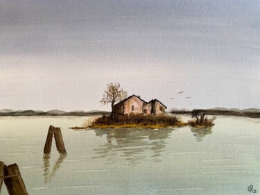 Pintura titulada "Laguna" por Enrico Romagnolo, Obra de arte original, Acuarela