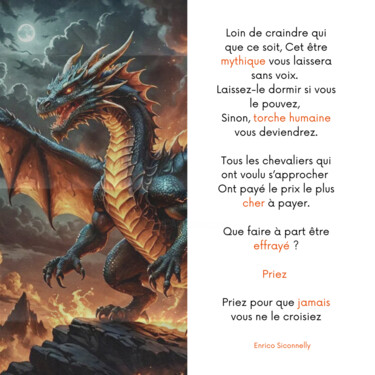 Arts numériques intitulée "Le dragon" par Enrico Siconnelly, Œuvre d'art originale, Photo montage