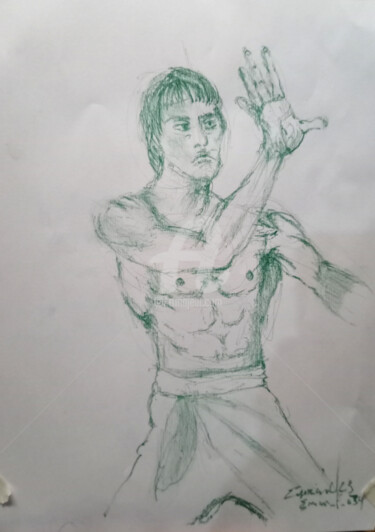 Картина под названием "Bruce in Action" - Enrico Napoletano, Подлинное произведение искусства, Пастель
