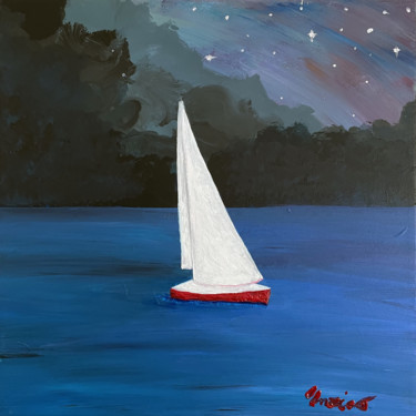 Pittura intitolato "navigando nella not…" da Enrico Torricelli, Opera d'arte originale, Acrilico