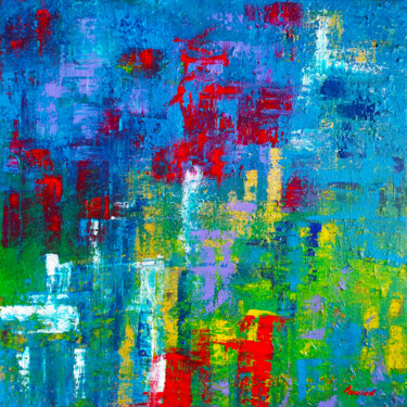Pittura intitolato "astratto 123" da Enrico Torricelli, Opera d'arte originale, Acrilico Montato su Telaio per barella in le…